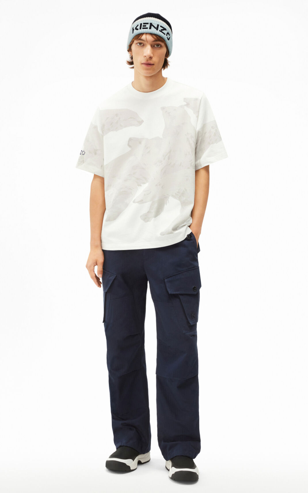 Kenzo The Vinter Capsule Polar Bear oversize T Shirt Herr | 30416-FBWJ